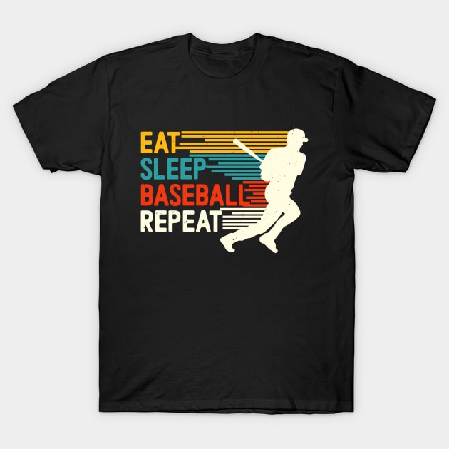 Eat Sleep Baseball Repeat Funny Baseball Players T-Shirt by Shrtitude